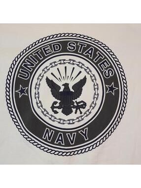US Navy Shirt Large USA Military vtg print 90s y2k double